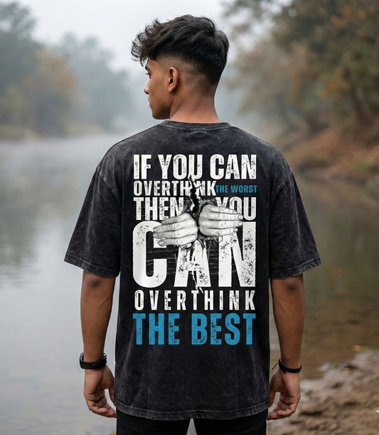 Positive Thinker Unisex Acid Washed Oversized Tee