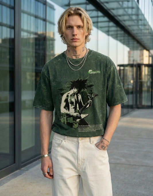 Rockstar Unisex Acid Washed Oversized Tee